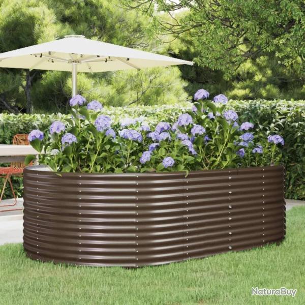 Lit sur�lev� de jardin Marron Acier galvanis�