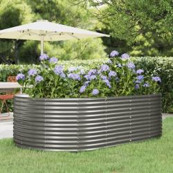 Lit sur&eacute;lev&eacute; de jardin Gris 212x140x68cm Acier galvanis&eacute;