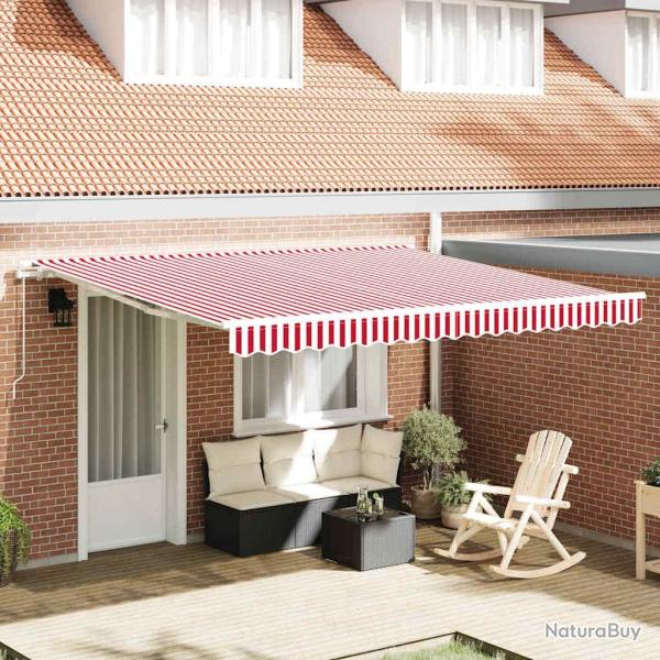 Auvent R�tractable Rouge et Blanc 400 � 300 cm