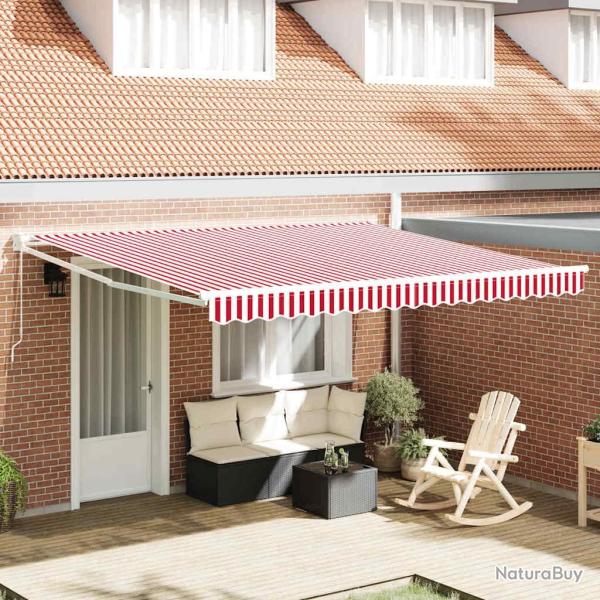 Auvent R�tractable Rouge et Blanc 400 � 300 cm