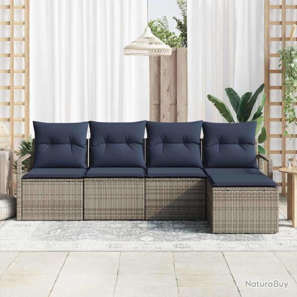 Ensemble de Canap�s 5 pcs Gris polyrotin