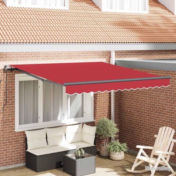 Auvent R�tractable Rouge 350 x 250 cm Polyester et Acier