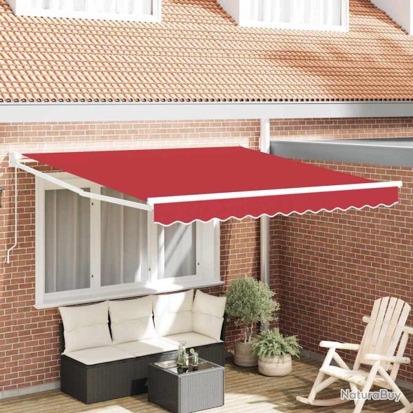 Auvent R�tractable Rouge 350 x 250 cm Polyester et Aluminium