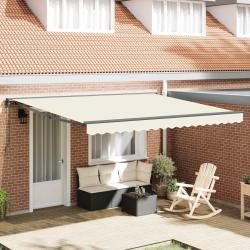 Cadre d'auvent Cr&egrave;me 400 &times; 300 cm Polyester avec rev&ecirc;tement PU