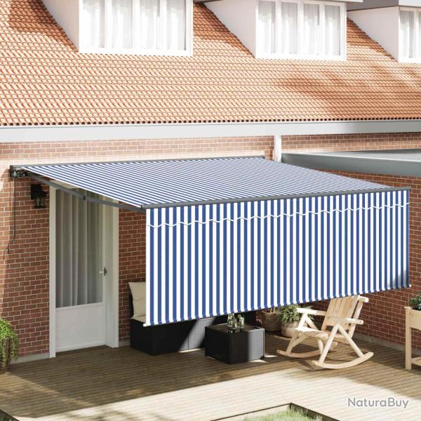 Auvent R�tractable Bleu et Blanc 400 � 300 cm