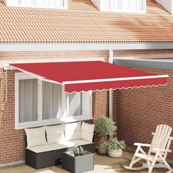 Auvent R�tractable Rouge 350 x 250 cm Polyester et Aluminium