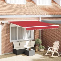 Auvent R&eacute;tractable Rouge 350 x 250 cm Tissu et acier