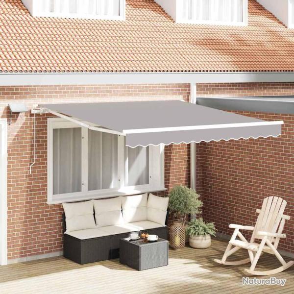 Auvent R�tractable Gris clair 350 x 250 cm Tissu et acier