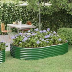 Lit sur&eacute;lev&eacute; de jardin Acier galvanis&eacute; 214x140x36cm Vert