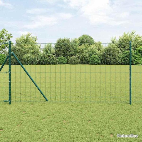 Cl�ture avec poteau Vert 1,2 x 25 m Acier