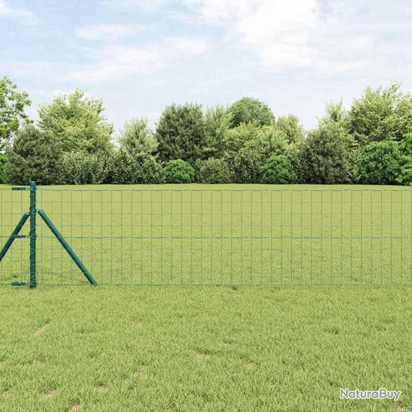Cl�ture avec poteau Vert 0,6 x 25 m Acier et PVC