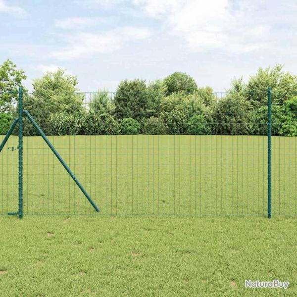 Cl�ture avec poteau Vert 1,2 x 25 m Acier et PVC