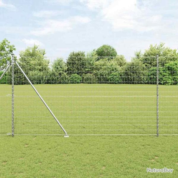 Cl�ture avec poteau Argent� 1,5 x 10 m Acier