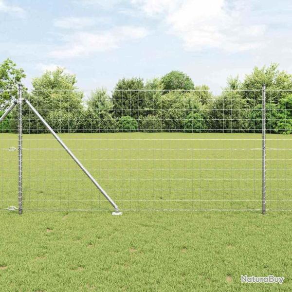 Cl�ture avec poteau Argent� 1 x 10 m Acier