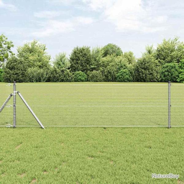 Poteau de cl�ture. Argent� 100 x 0,4 m (maille 19 x 19 mm)