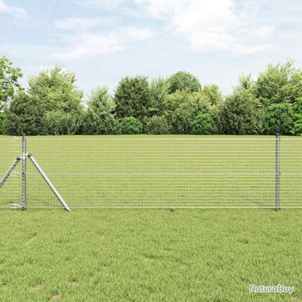 Poteau de cl�ture. Argent� 10 x 0,8 m (25 x 25 mm mailles)