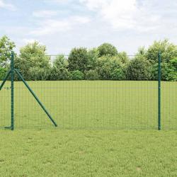 Cl&ocirc;ture avec poteau Vert 1,2 x 25 m Acier et PVC