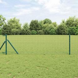 Cl&ocirc;ture avec poteau Vert 0,8 x 10 m Acier et PVC