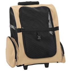 Chariot pour animaux de compagnie 3 en 1 Design Sable 48 x 32 x (57-106) cm Tissu Oxford