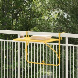 Table Suspendue de Balcon Moutarde 60 x 39 x 65 cm Acier