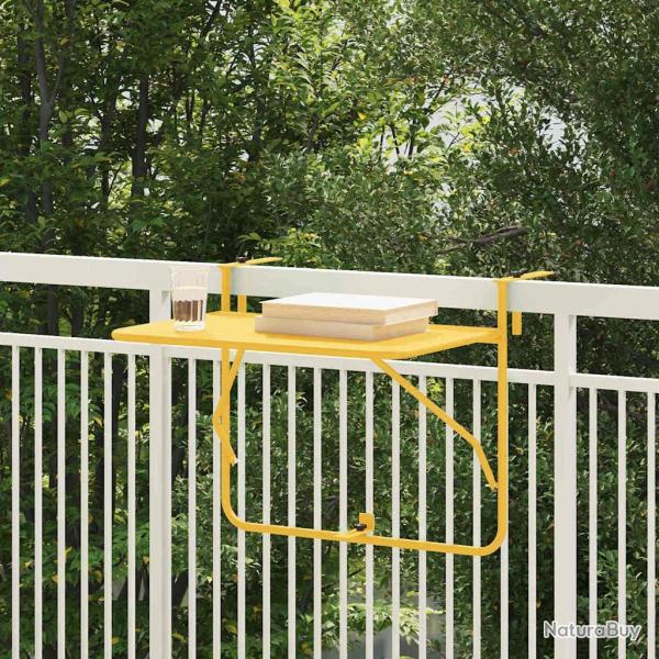 Table Suspendue de Balcon Moutarde 60 x 39 x 65 cm Acier