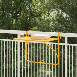 Table Suspendue de Balcon Jaune 60 x 39 x 65 cm Acier