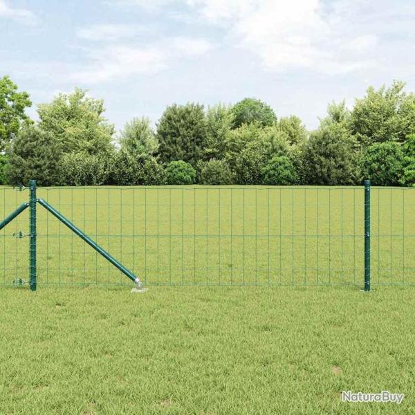 Cl�ture avec poteau Vert 0,8 x 10 m Acier et PVC