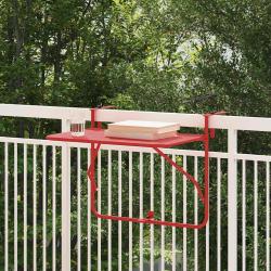 Table Suspendue de Balcon Rouge 60 x 39 x 65 cm Acier