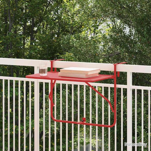 Table Suspendue de Balcon Rouge 60 x 39 x 65 cm Acier