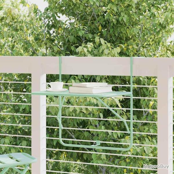Table Suspendue de Balcon Vert menthe 60 x 39 x 65 cm Acier