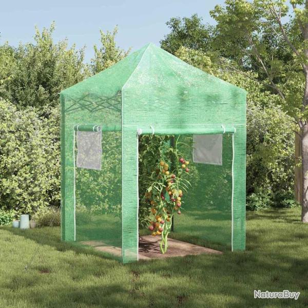 Serre avec cadre pop-up avec toit Vert 200 x 200 x 300 cm Fer