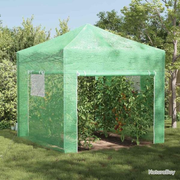 Serre avec cadre pop-up avec toit Vert 290 x 290 x 315 cm Fer