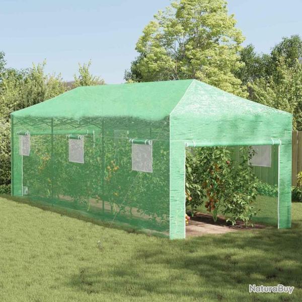 Serre avec cadre pop-up avec toit Vert 290 x 870 x 315 cm Fer