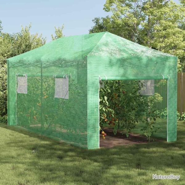 Serre avec cadre pop-up avec toit Vert 290 x 580 x 315 cm Fer