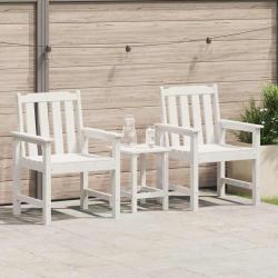 Chaise de jardin. 2 pcs Blanc 65,5 x 59 x 88 cm HDPE