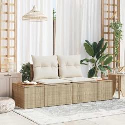 Canap&eacute; de jardin Beige 184 x 62 x 85cm polyrotin