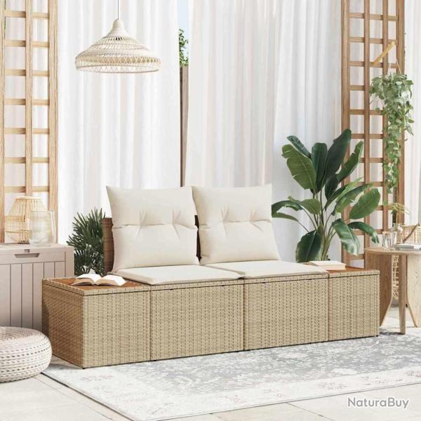 Canap� de jardin Beige 184 x 62 x 85cm polyrotin