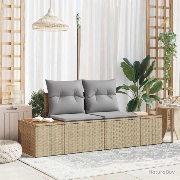 Canap� de jardin Beige 184 x 62 x 85cm polyrotin