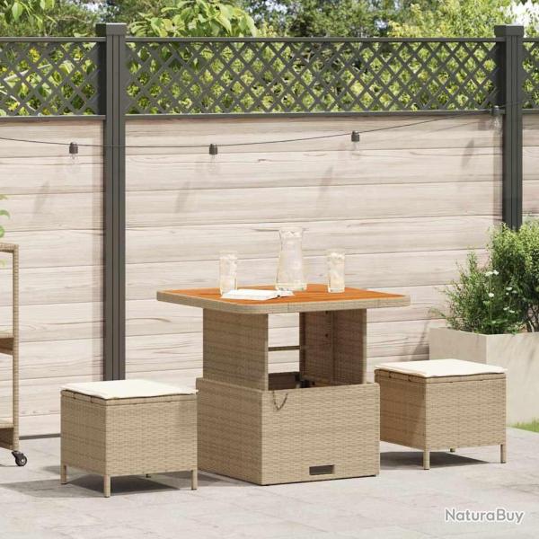 Ensemble de salle � manger pour jardin Beige polyrotin