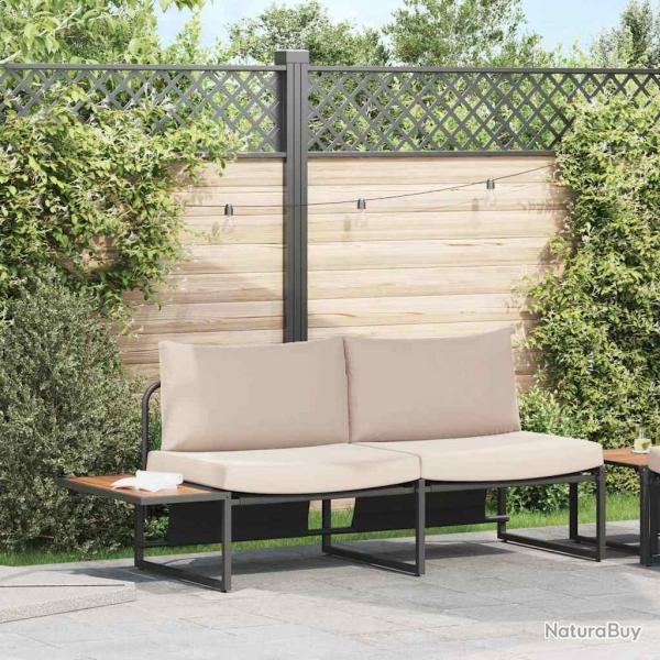 Canap� de jardin avec coussin Taupe 200,5 x 70 x 85,5 cm Acier