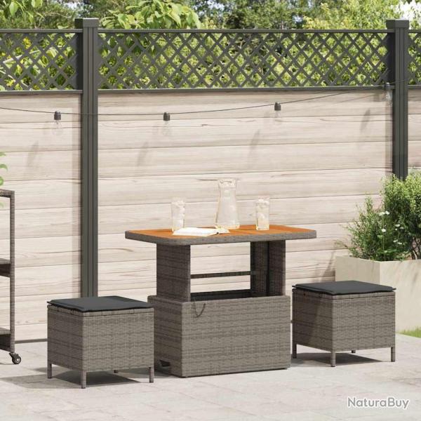 Ensemble de salle � manger pour jardin Gris polyrotin