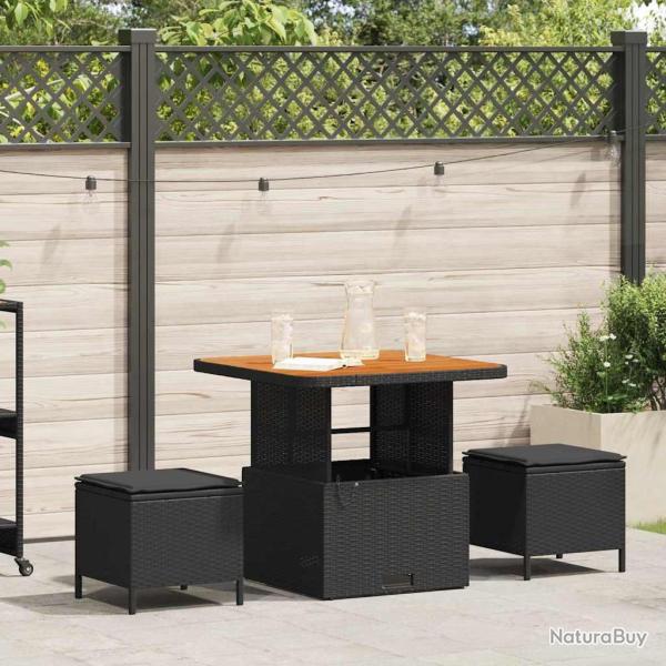 Ensemble de salle � manger pour jardin Noir polyrotin