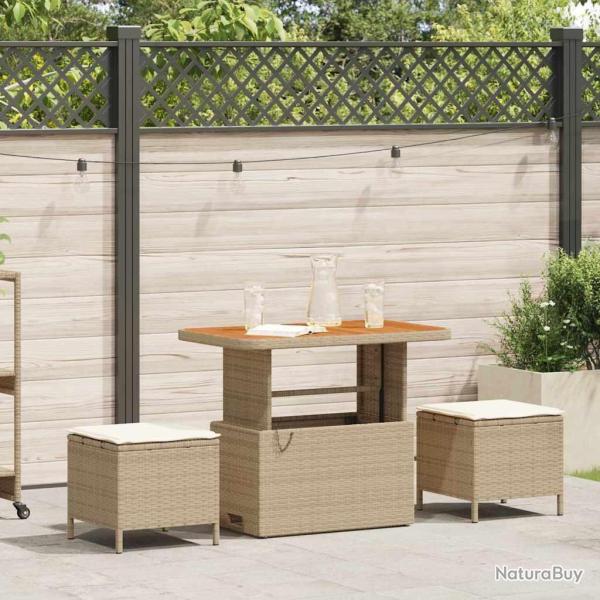 Ensemble de salle � manger pour jardin Beige polyrotin