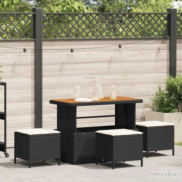 Ensemble de salle � manger pour jardin Noir polyrotin