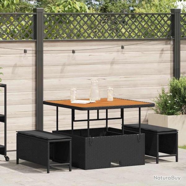 Ensemble de salle � manger pour jardin Noir polyrotin