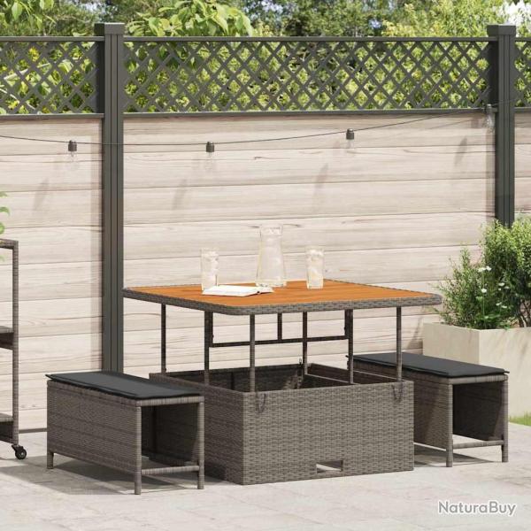 Ensemble de salle � manger pour jardin Gris polyrotin