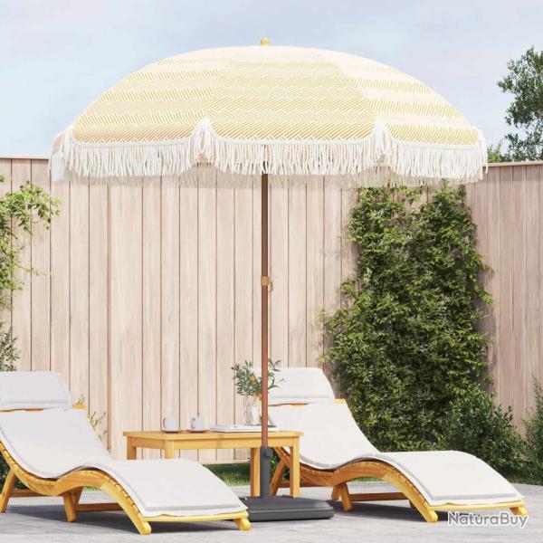 Parasol de plage Jaune et blanc 205 x 205 x 210 cm