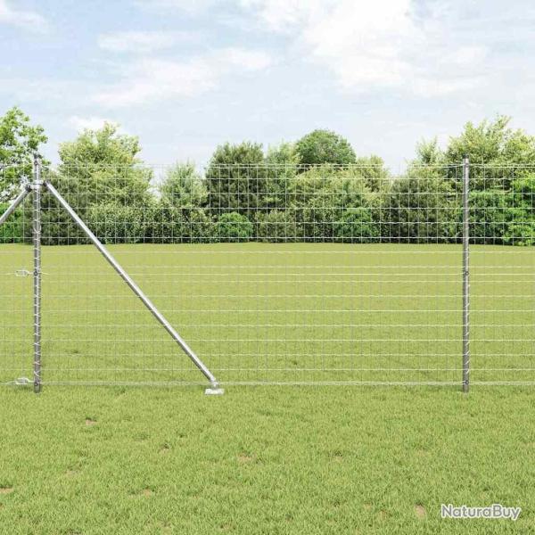 Cl�ture avec poteau Argent� 1 x 25 m Acier