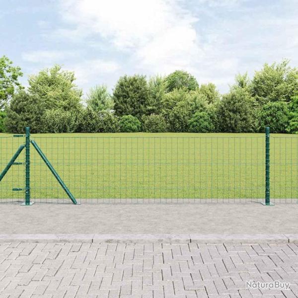 Cl�ture avec poteau Vert 0,6 x 25 m Acier et PVC
