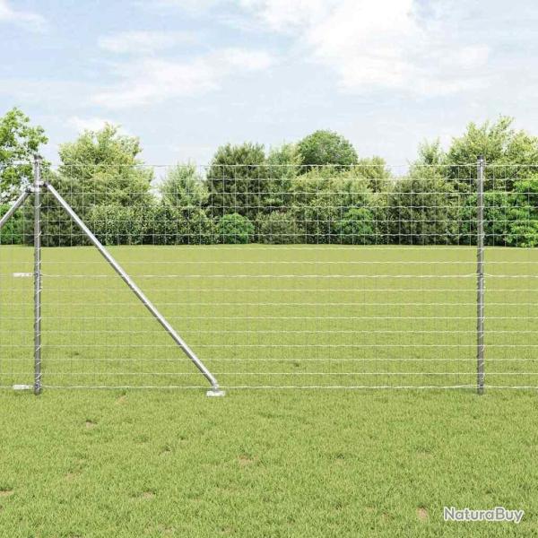 Cl�ture avec poteau Argent� 1,2 x 10 m Acier